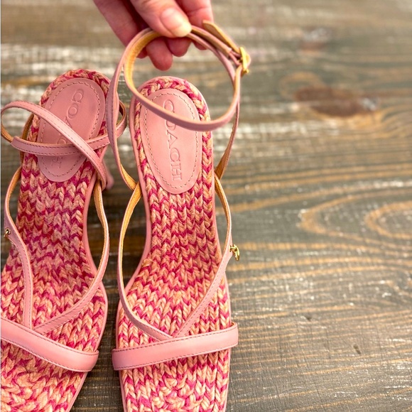 Coach Sandals Kaia Carnation Jute Heels- never worn - Picture 3 of 7